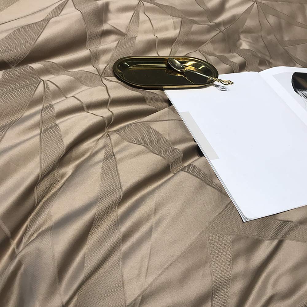 Msuiiixcccc 4-teiliges Bettwäsche Set 100% ägyptische Baumwolle 220x240cm Deckenbezug Spannbettlaken Kissenbezüge Weiß Grau Grün Champagner